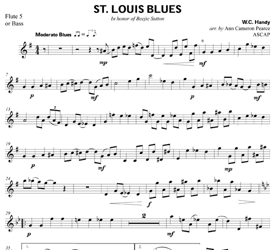 St. Louis Blues for flute ensemble | Download Sheet Music from www.bagssaleusa.com