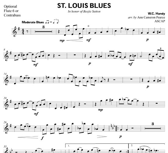 St. Louis Blues for flute ensemble | Download Sheet Music from www.waterandnature.org